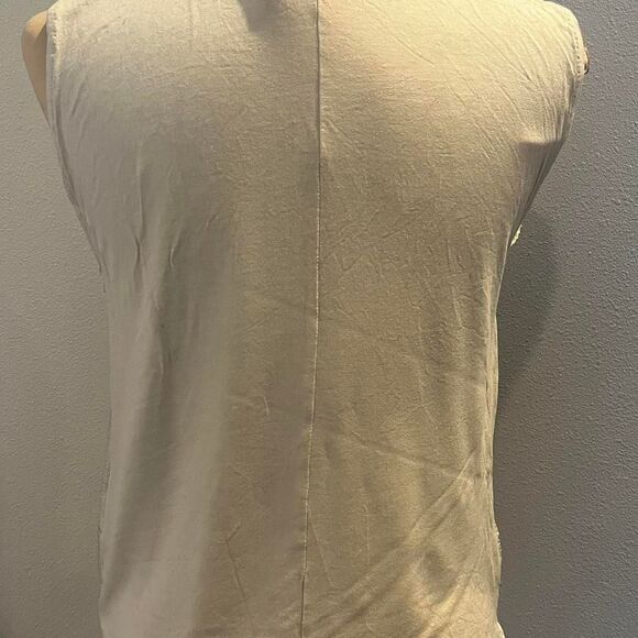 Zara Women's White and Cream Shirt Sleeveless Party Tank Sequins - Picture 2 of 5